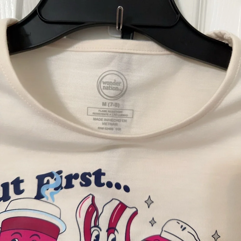 Wonder Nation Cream and Red Breakfast Pajama Set
